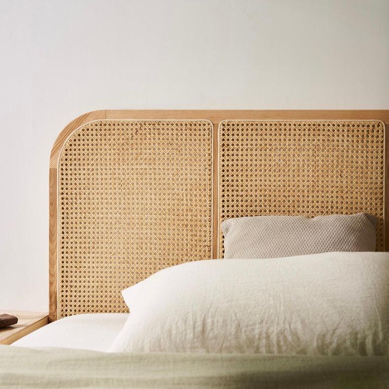 Filip Wood & Rattan Bed