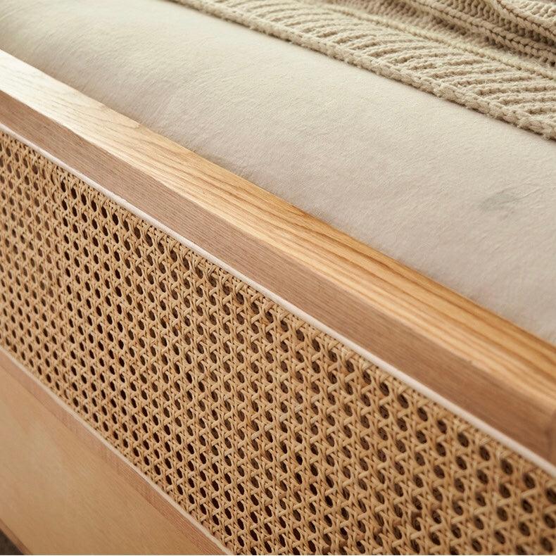 Filip Wood & Rattan Bed