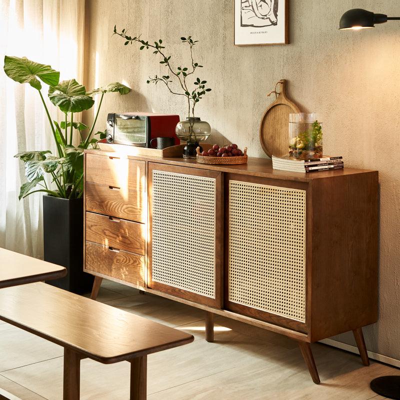 Hedda Wood & Rattan Cabinet - Arctic Lounge