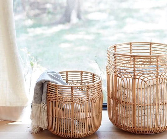 Rakel Ratten Laundry Basket - Arctic Lounge