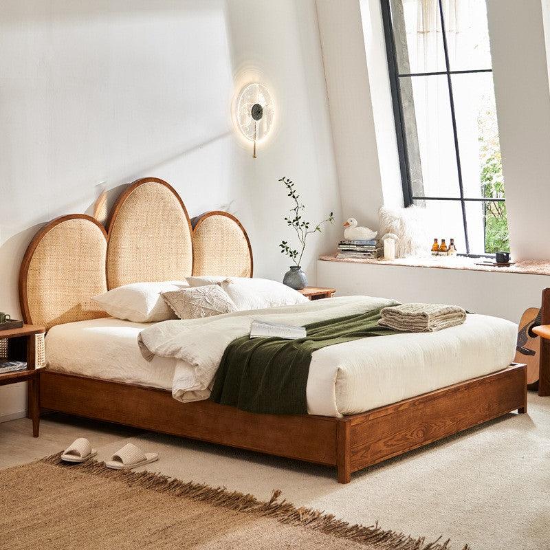 Henrik Wooden Rattan Bed