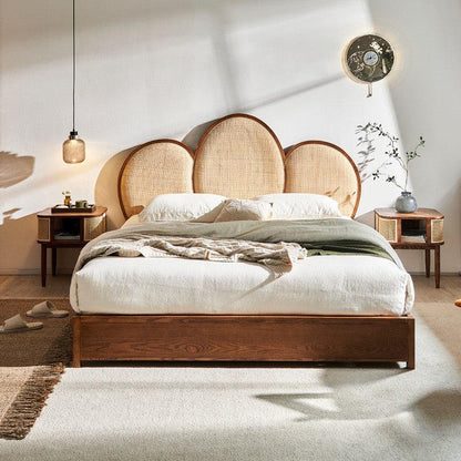 Henrik Wooden Rattan Bed