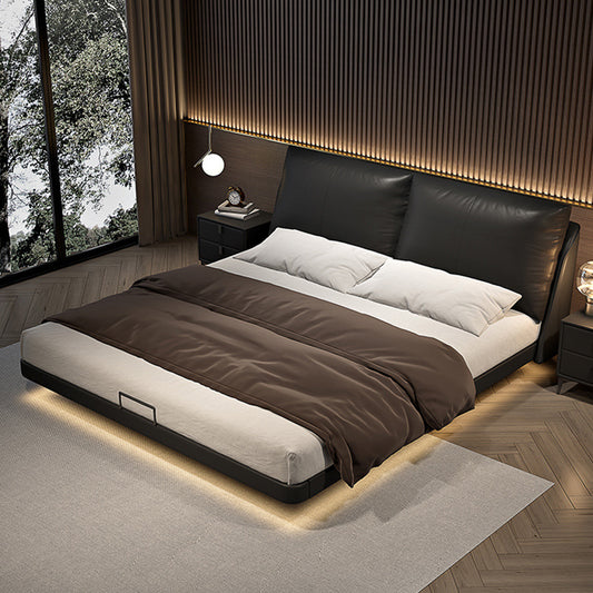 Black Leather Modern Bed