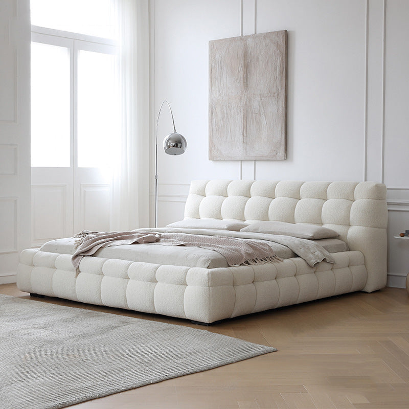 Bubble Cream Bed White Berber Fleece