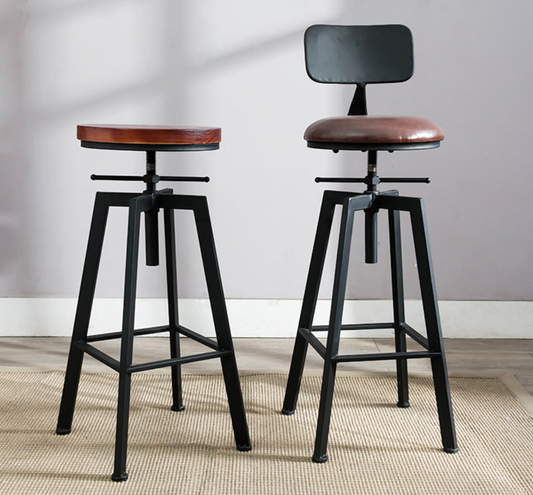 Adjustable Black Bar Stool