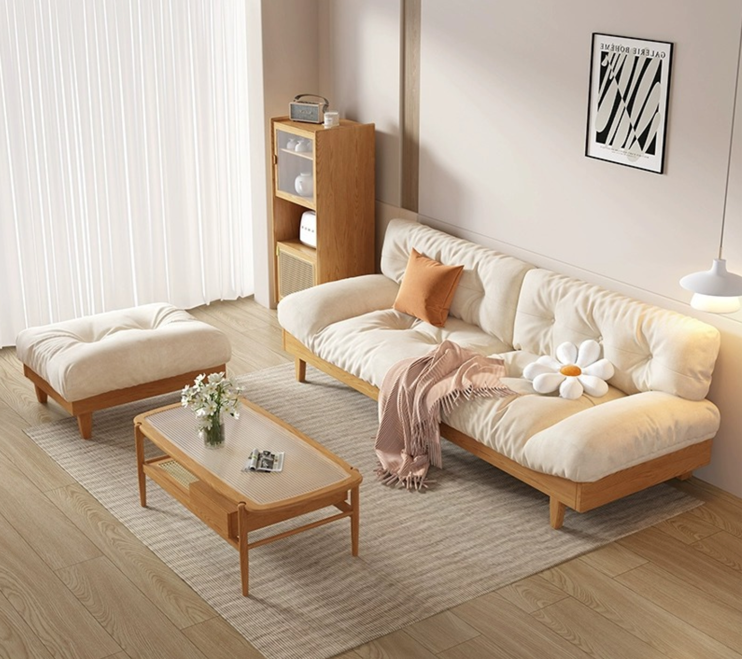 Frida Ash Wood Sofa - Arctic Lounge