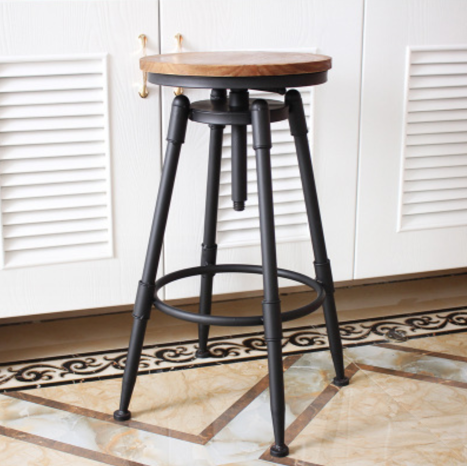 Adjustable Black Bar Stool